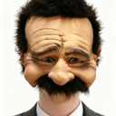 Novelty Cheerful Grin Grandpa Half Head Latex Mask, Pack Of 2