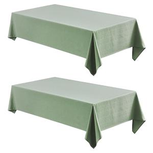 Veblandy 2 Pack Rectangle Tablecloth, 52x70 inch, Water Resistant Wrinkle Free Linen Textured Table Cloth Washable, Decorative Fabric Table Cover for Dining, Party and Camping, Sage Green