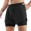 GADIEMKENSD Men's Athletic Shorts with Multiple Pockets, Quick Dry Breathable Gym Shorts for Basketball Workout Running Work, UPF 50+ Lightweight Active Shorts for Men Sports Black M
