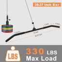 SERTT 39.37 Inch LAT Pulldown Bar Attachment for Pulley Cable Machine, Curl Tricep Press Down Bar with Rubber Handle, LAT Pull Down Bar Accessories for Gym, Strength Workout, Muscle Building (Black)