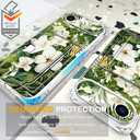 Compatible with iPhone 17 Air Case Card Holder for Women Cute Design,Wallet Phone Cases Transparent Cool Kawaii Protective (Clear Green Flowers Tropical Jungle)