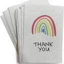 Sugartown Greetings Colorful Rainbow Thank You Cards - 24 Note Cards with Envelopes - Great for Rainbow Birthday, Rainbow Party, or Rainbow Baby Shower Thank You Cards