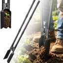 Post Hole Digger Manual, 57" Fence Post Digger with Carbon Steel Blades, Adjustable Long-Handle Plant Hole Digging Tool, Garden Hole Digger, Trench Digger for Fences, Plants & Soil