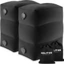 Maliton Inflatable Foot Rest Pillow, Airplane Travel Bed for Toddler, Car Seat Foot Rest for Kids, Adjustable Height Leg Rest Pillow for Airplane, Home, Office(Black, 2 Pack)