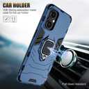 for Oneplus Nord N30 5G Case with 2 Pack Tempered Glass Screen Protector for 1+ Nord N30 5G, Full Protective Case with Metal Ring Magnetic Support Kickstand for Oneplus Nord N30 Blue