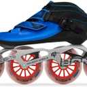 Bont Inline Speed Skating Racing - Luna Skate Boot + 2PF 6061 Frame + Elemental Wheels + ABEC7 Bearings - Youth - Boys - Girls - Men - Women (Blue, 45/10.5)