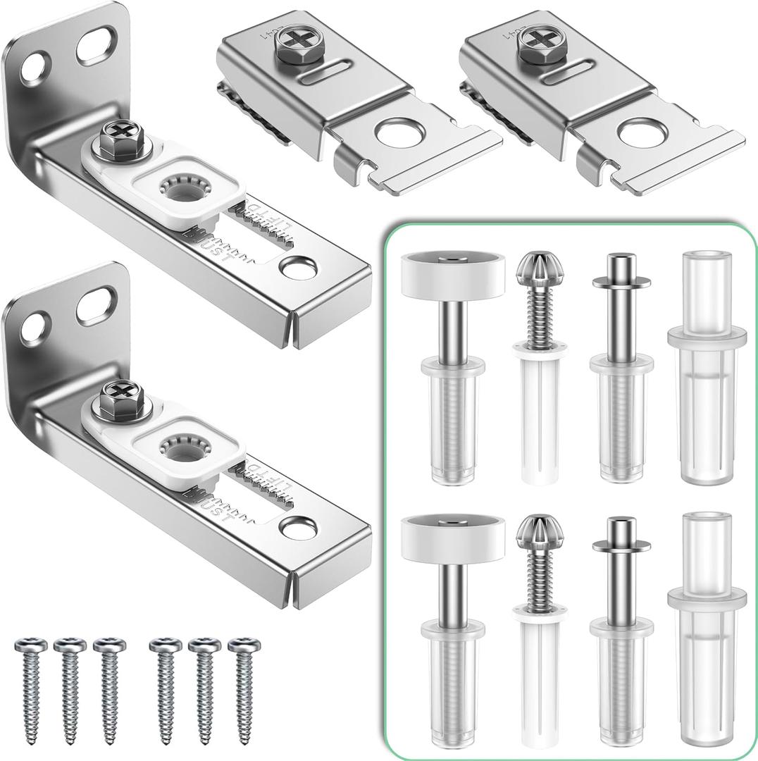 Bifold Door Hardware Repair Kit - 2 Pack Bi-fold Sliding Closet Door Hardware Kit for 7/8" to 1" Track, Folding Pocket Door Replacement Parts Set Include Top Bottom Pivots Bracket and Guide Wheel