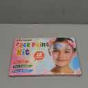 Face Painting Kit for Kids, 18 Colors Face Paint Kit with Stencils Professional, Water Based Non Toxic Facepaint Makeup Kit with Gem Sticker Brushes Crayons for School Carnival, Halloween, Christmas Party