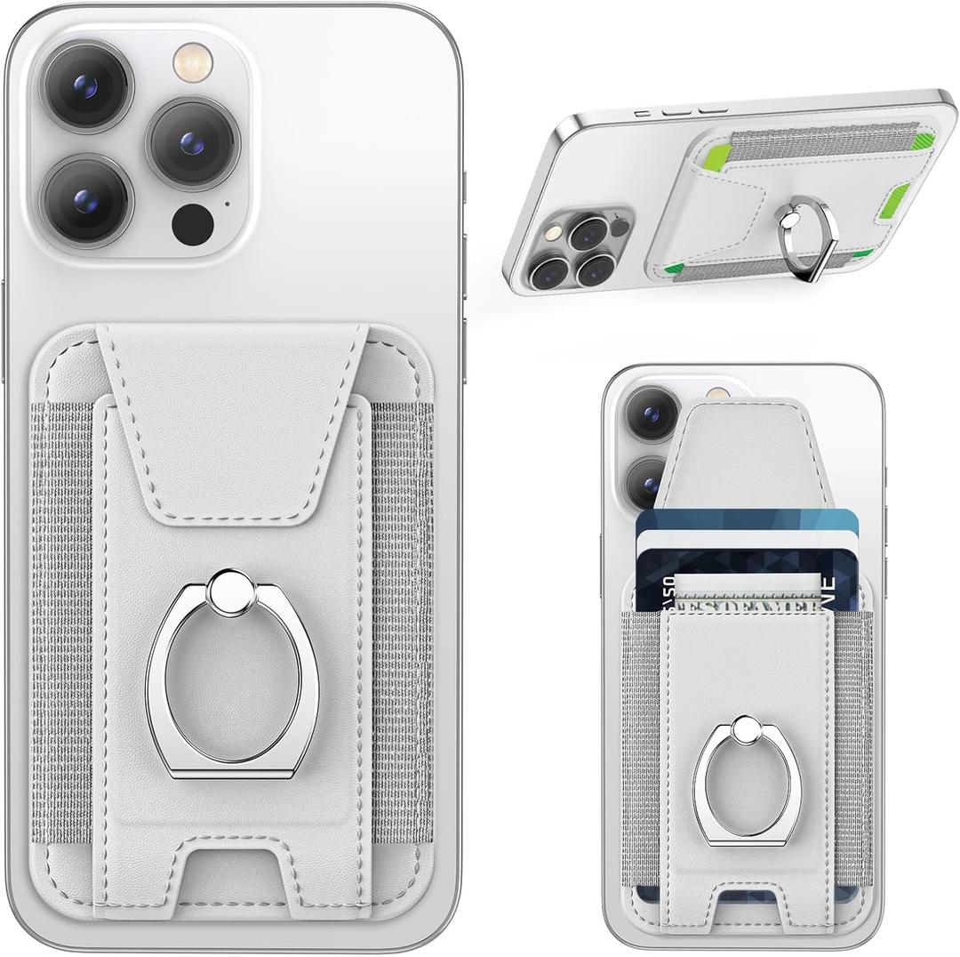 For Magsafe Wallet with Grip, 6-Card Holder, Stronger Magnetic Card Wallet Holder for iPhone 17/16/15, iPhone 14/13/12 Series, Leather Magnetic Phone Wallet with Privacy Flap, RFID Blocking, Grey (Gray)