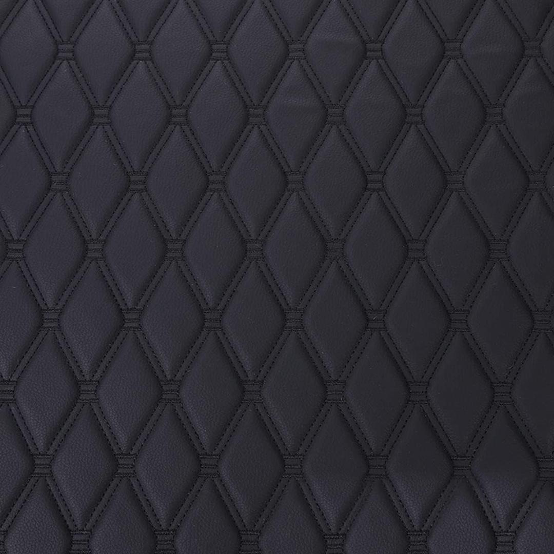 Quilted Foam Vinyl Fabric Faux Leather Thick Sponge Backing DIY Upholstery headboard Car Headliner Furniture, 39" x 60", Diamond 2" x 3" (Black)