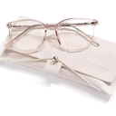 FONHCOO Blue Light Blocking Glasses Fashion Round TR90 Frame Transparent Eyewear Anti UV Computer Glasses for Women Men