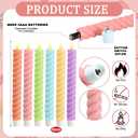 6 Pcs Spring Flameless Taper Candle Pastel Twisted LED Taper Spiral Candlestick 9.65 Inch Colorful Battery Operated Candles Centerpieces for Spring Tea Party Wedding Birthday Easter Home Decor