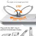 TORRAS 360 Spin Magnetic Stand for iPhone 16 Pro Max Case, Fit for MagSafe, 12FT Mil-STD Shockproof Case for 16 Pro Max Phone Case with Kickstand Rotatable, Grey, 6.9 inch (Gray)