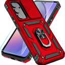 SunStory Phone Case for Samsung Galaxy A54 5G Case with HD Screen Protector & Slide Camera Cover & Kickstand, Samsung A54 5G Case [Military-Grade] Phone Case for Samsung Galaxy A54 5G (Red)