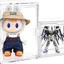 Clear Acrylic Display Case for Labubu, 15.35" Large Stackable Box Compatible with Let's Checkmate, Rock The Universe, Time to Chill, Fall in Wild Figures, for Vertical or Horizontal Display