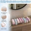 Daily Contact Lens Case,Contact Case for Travel,Clear Disposable Contact Lens Organizer,Flip Top Contact Holder for Disposable Lenses & Dailies