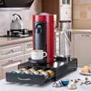 Flagship Vertuo Pod Holder Storage Drawer for Nespresso Vertuo Capsule Organizer Drawer Tray with Mesh Shelves for Nespresso Vertuo Holder Black Metal (40 Pods Capacity)