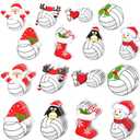 Chunful 24 Pcs Volleyball Ornaments for Christmas Tree Sports Ball Ornaments Acrylic Hanging Christmas Tree Decoration for Holiday Party Supplies, 8 Styles
