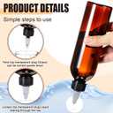 Barydat 6 Pcs 8 oz Squeeze Bottle Twist Top Applicator Empty Hair Oiling Bottle with Funnels Refillable Plastic Liquid Containers for Liquid Hair Oil Shampoo Lotion (Amber)