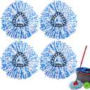 4 Pack Mop Replace Heads for O-Ceda RinseClean 2-Tank System, Spin Mop Heads Replacements for Cleaning All Hard-surfaced Floor, Microfiber Mop Refill Heads Deep Cleaning and Machine Washable