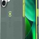 Speck CANDYSHELL Grip +MS Case for iPhone 17 - NEO DRAB/Glow Green | Slim Protective Grip | Drop Protection | MagSafe Compatible