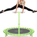 ZCMHAXJ Foldable Mini Trampoline, 40" Rebounder Trampoline for Adults & Kids, 450lbs Capacity with T-Shaped Adjustable Bar, Indoor Fitness Workout Exercise Equipment