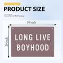 Long Live Boyhood Banner, Toddler Boy Room Decor & Linen Wall Hanging Canvas Banner Flag, Boho Nursery Playroom Toddler & Boys Kids Room Decoration - D19