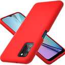 NUIMADL Galaxy A03S Case 6.5 inch, Soft Liquid Silicone Protective and Anti-Scratch Microfiber Lining Shockproof Compatible with A03S Cover (Red)