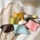 AmHoo Pack of 2 Linen Pillow Covers with Tassels Fringed Decorative Rustic Natural Throw Pillowcase Cushion for Couch Sofa Bedroom 16 x 16-Inch Green