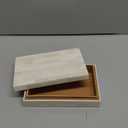 Handicrafts Home Small Decorative Box with Lid  6x8x1.5 Trinket, Remote Control & Keepsake Memory Box, Decorative Accent for Coffee Table, Shelf, Mantle & Boho Home Decor- Classic Plain- White