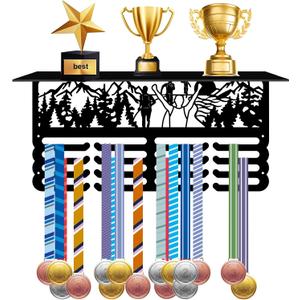 Medal Hanger Display Holder Rack for Awards, Running Medal Holder Wall Hanger, Trophy Shelf Award Ribbon Holder, Race Medal Hanger Display for Athlete Boy Girl Holder Gifts for Runners