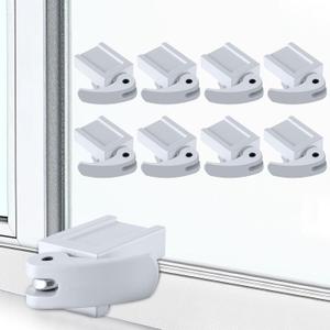 Window Locks, Diecast Durable Design, Compatible with Horizontal and Vertical Window, Fit 1/16 inch(0.16cm) up to Wide Rail Easy Installation Enhanced Safety(8 Pack,1-3/16 Inch Short Version)