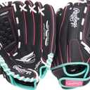 Rawlings | Sure Catch Series Youth Softball Glove | Sizes 10" - 12.5" | Multiple Styles (Black / Mint / Pink)