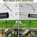 Arrinew String Light Poles 9 FT Metal Poles with Hook for Outside String Lights - Outdoor Patio Light Poles Lighting Stand for Deck, Backyard, Balcony, Hanging Basket, Lantern, Bird Feeder 4Pack