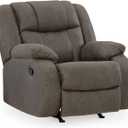 Signature Design by Ashley Manual Rocker Recliner Chair, Gray