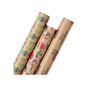 Aimyoo Kraft Christmas Wrapping Paper Set - 3 Rolls - 30 in x 16 ft Per Roll, Stockings Gloves Candy Canes Truck Merry Christmas Design Aimyoo Kraft Christmas Wrapping Paper Set - 3 Rolls - 30 in x 16 ft Per Roll, Stockings Gloves Candy Canes Truck Merry Christmas Design