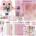 Photomaker Kit - Instant Print Camera for Kids Plus DIY Journal Kit for Girls - 150 Pcs Tween Journal & Camera for Girls - 6 7 8 9 10 11 12 13 14 Year Old Girl (Cat)