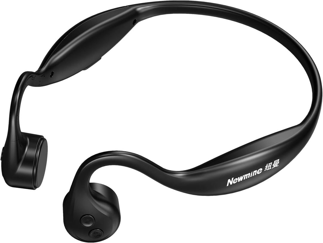 Open Ear Headphones, Bone Conduction Headphones, Built-in MP3 Player 8G Memory, Wireless Open Earphones Bluetooth 5.3, for Running, Cycling, Working, Black