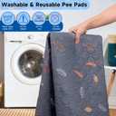 Sunheir Washable Pee Pads for Dogs 4-Pack Reusable Puppy Pads Pet Training Pads, Waterproof Dog Pee Pads for Crate, Whelping Pad, Non-Slip Protects Against Urine Leakage (Leaves - Deep Grey, 18x24)