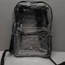 Clear Backpack Heavy Duty Transparent Bookbag for Kids, Boys, Girls, School, Travel, Stadium Approved (Black)