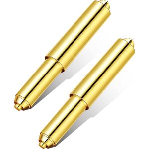 2 Pieces Toilet Paper Holder Roller Spindle Replacement Rod Plastic Spring Loaded (Gold)