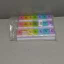 EZY DOSE Weekly (7-Day) Pill Case, Daily Medicine Planner, Vitamin Organizer Container, Large Push Button Compartments, Easy to Use, 3 Times a Day, Spring Open Design, Rainbow Lids, BPA Free