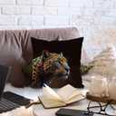 Trendy Leopard Pillow Covers 18x18, Cheetah Print Room Decor, Funky Glow Leopard Animal Decorative Throw Pillow Covers for Home Living Room Bedroom Decor (Nature5)