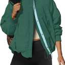 LAMISSCHE Oversized Fleece Lined Jacket Zip up Windbreaker Jacket Long Sleeve Casual Winter Coats with Pockets S