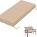 Outdoor Bench Cushion 42 X 18 X 3.5 Inch Thick Waterproof Patio Furniture Cushions, Patio Porch Swing Replacement Seat Pad with Tie Straps and Anti-Slip, for Backyard Garden, Sand