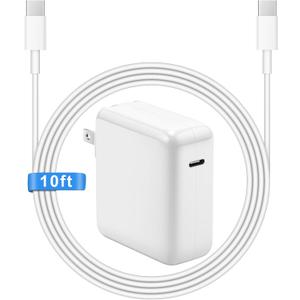 10FT Mac Book Pro Air Charger, Long Type C Charging Cable with 118W 96W 87W 61W USB Type C(USB-C) Fast Power Adapter, Compatible with MacBook Air Pro and All USB-C Devices