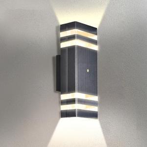AUTOFAST Outdoor Lights for Porch, Modern Exterior Lighting Fixtures for House, Dusk to Dawn Garage Light, Wall Sconce with 5w LED Bulbs, IP65 Aluminums Waterproof Square Up and Down Patio Lights