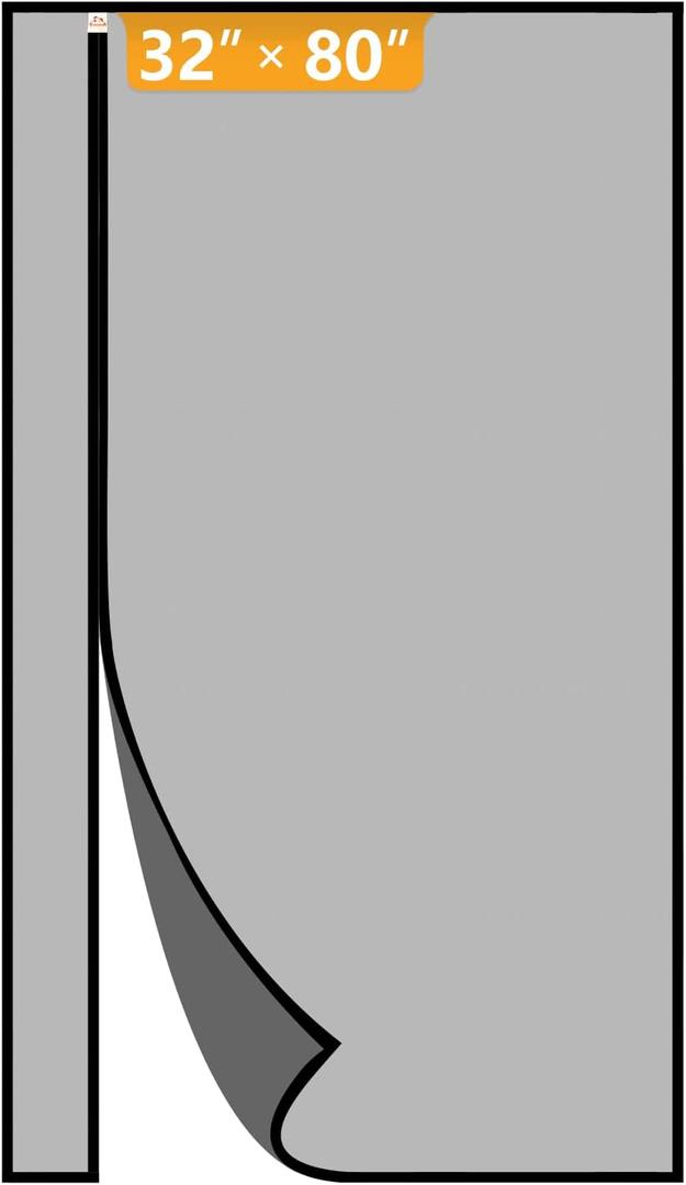 Yotache Reversible Left/Right Opening Magnetic Screen Door Fits Door Size 32"x80", Screen Size 34"x81", Removable Upgraded Polyester Screen Mesh with Strong Magnets for Front/Back Patio Door, Black