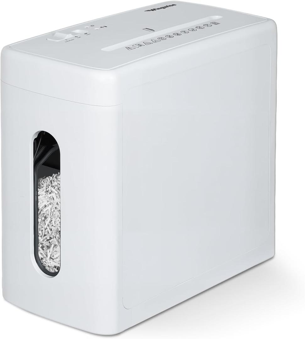 Low Noise 40dB Paper Shredder for Home, 10-Sheet Cross Cut, CD/Credit Card Shredder, 2.6 Gallons Wastebasket, P-4 High Security, White