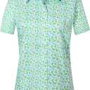 SSLR Womens Hawaiian Shirts Short Sleeve Blouses Casual Button Down Shirts for Women (Blue, XXXL)